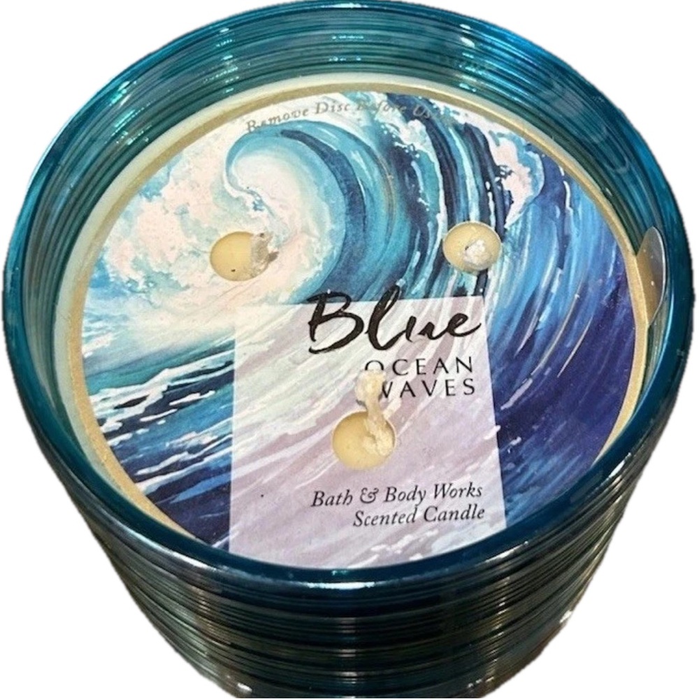 Bath & Body Works Blue Ocean Waves Candle Rare HTF Discontinued Scent